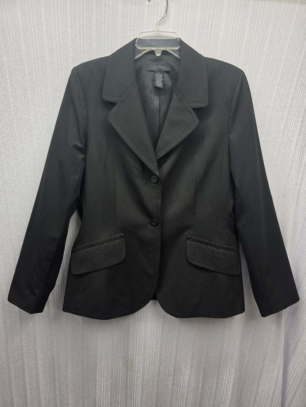 The Limited Blazer Size L Black Textured Single Breasted Jacket